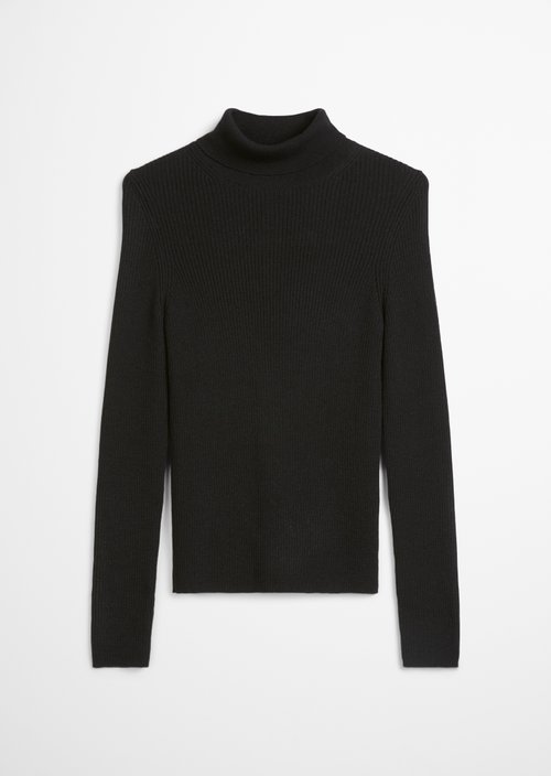 Slim-fit turtleneck sweater — Black