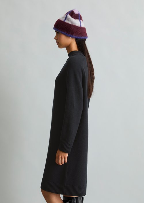 Oversized knit dress — Black