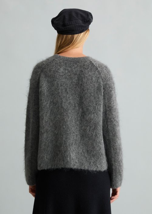 Cozy Oversized Sweater — Dark Shadow Melange