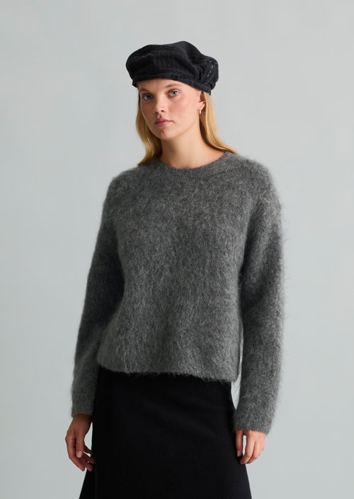 Cozy Oversized Sweater — Dark Shadow Melange