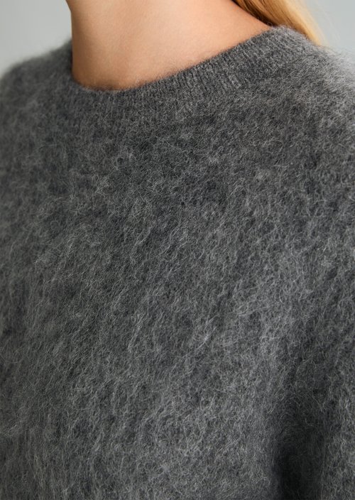 Cozy Oversized Sweater — Dark Shadow Melange