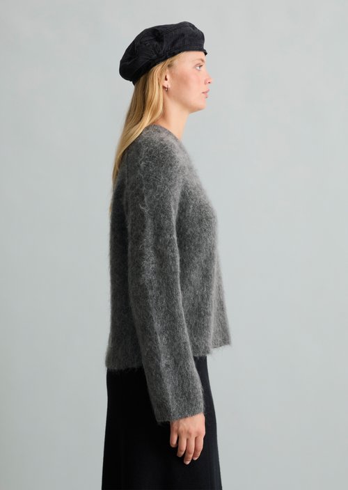 Cozy Oversized Sweater — Dark Shadow Melange