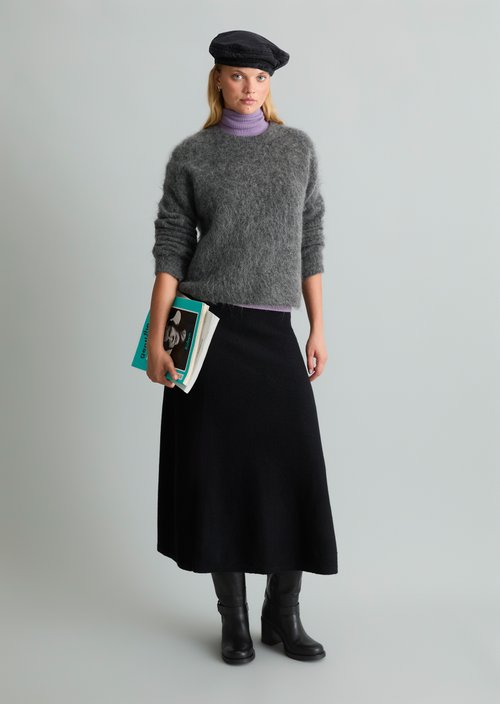 Cozy Oversized Sweater — Dark Shadow Melange