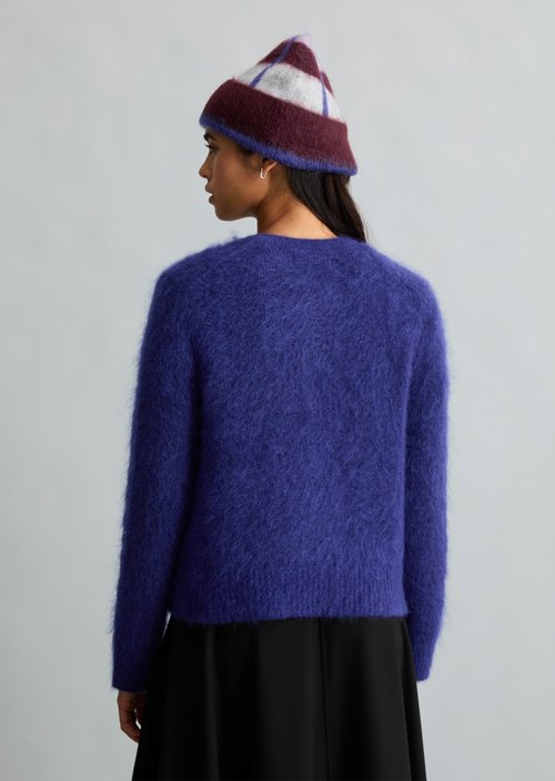 Cozy Regular-Fit Cardigan — Dark Acai