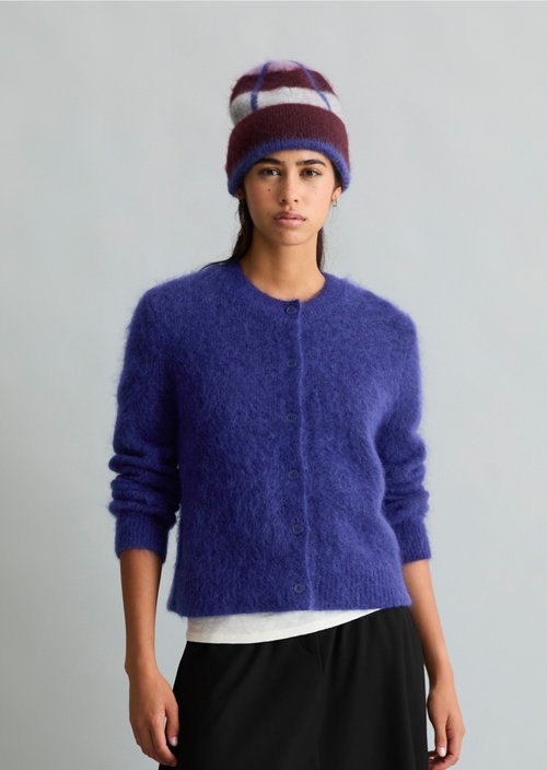 Cozy Regular-Fit Cardigan — Dark Acai