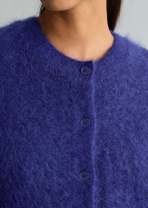 Cozy Regular-Fit Cardigan — Dark Acai