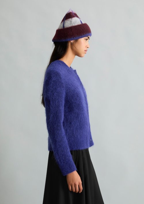 Cozy Regular-Fit Cardigan — Dark Acai