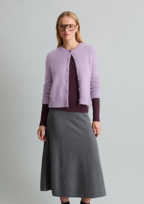 Cozy Regular-Fit Cardigan — Lumi Lilac