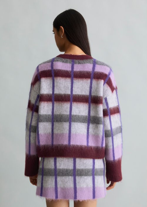 Oversized Jacquard Sweater — Dark Purple