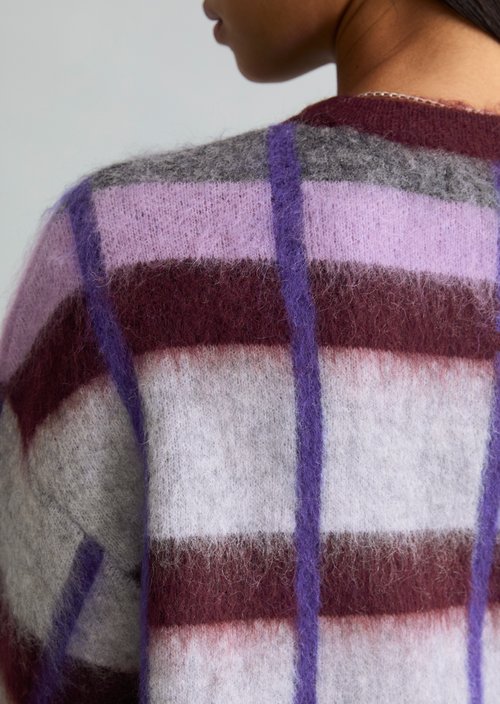 Oversized Jacquard Sweater — Dark Purple