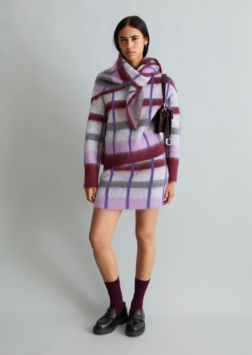 Oversized Jacquard Sweater — Dark Purple