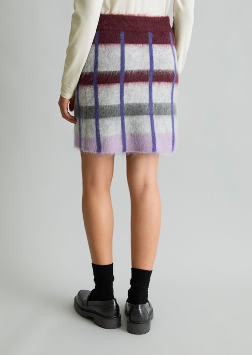 Regular-Fit Jacquard Knit Skirt — Dark Purple