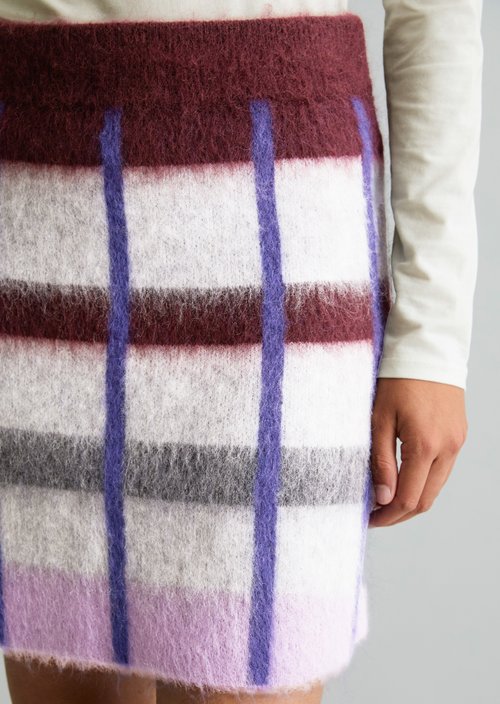 Regular-Fit Jacquard Knit Skirt — Dark Purple