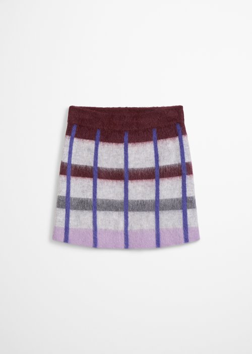 Regular-Fit Jacquard Knit Skirt — Dark Purple