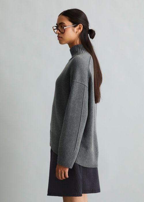 Oversized Sweater — Dark Shadow Melange
