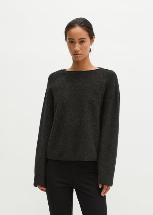 Regular-Fit Knit Sweater — Dark Graphite Melange