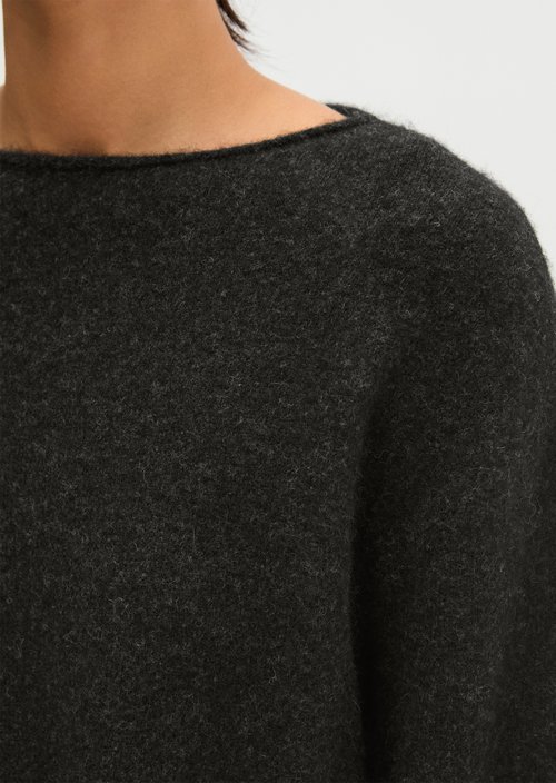 Regular-Fit Knit Sweater — Dark Graphite Melange