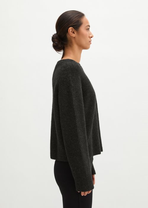 Regular-Fit Knit Sweater — Dark Graphite Melange