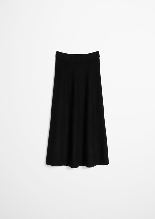 A-Line Knit Skirt — Black