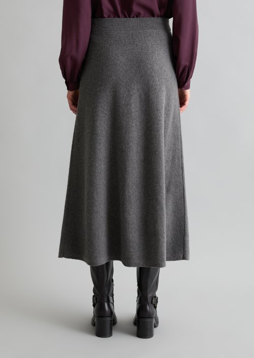 A-Line Knit Skirt — Dark Shadow Melange