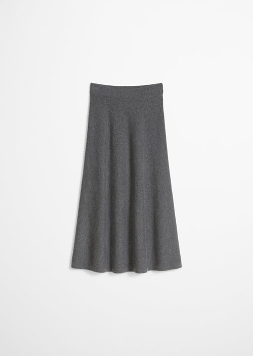 A-Line Knit Skirt — Dark Shadow Melange