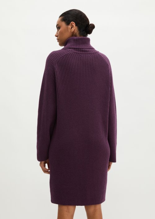 Ribbed Turtleneck Dress, Regular Fit — Pure Plum