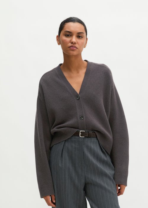 Regular Cardigan — Stone Brown Melange