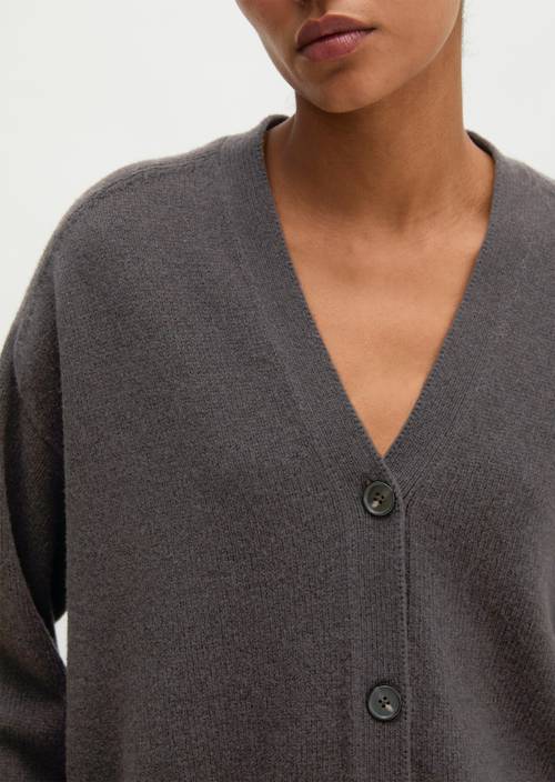 Regular Cardigan Stone Brown Melange in detail view