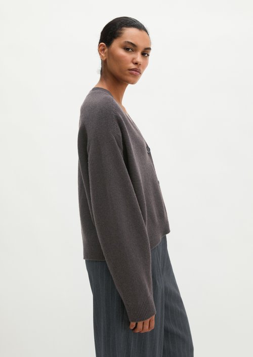 Regular Cardigan — Stone Brown Melange