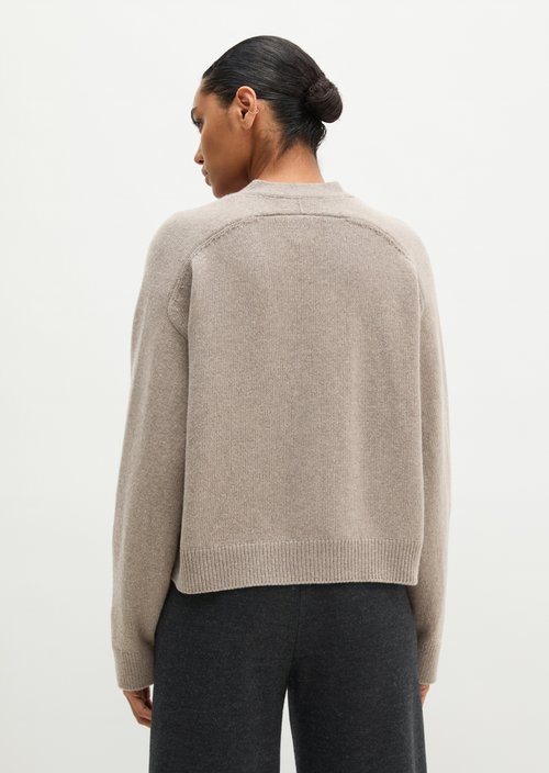 Regular Cardigan — Stone Taupe Melange