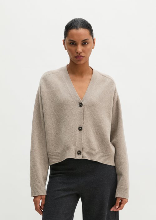 Regular Cardigan — Stone Taupe Melange