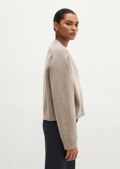 Regular Cardigan — Stone Taupe Melange