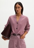 Regular Cardigan made from a soft virgin wool blend - violet