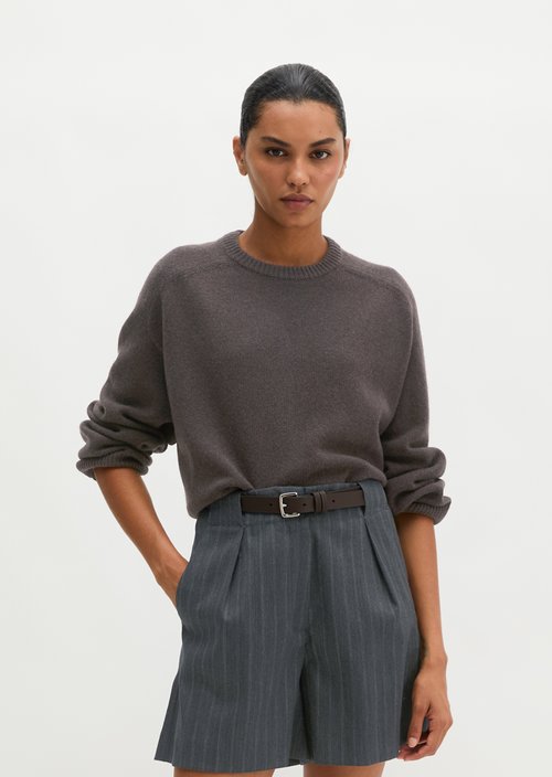 Regular-fit sweater — Stone Brown Melange