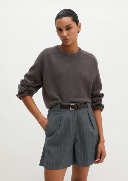 Regular-fit sweater — Stone Brown Melange