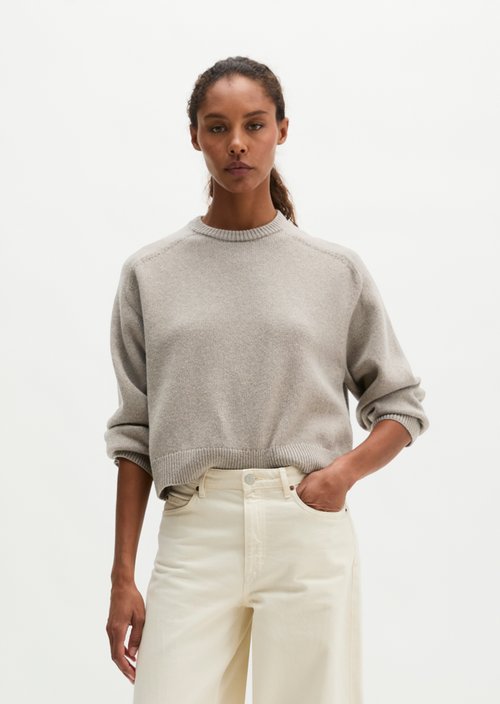 Regular-fit sweater — Stone Taupe Melange