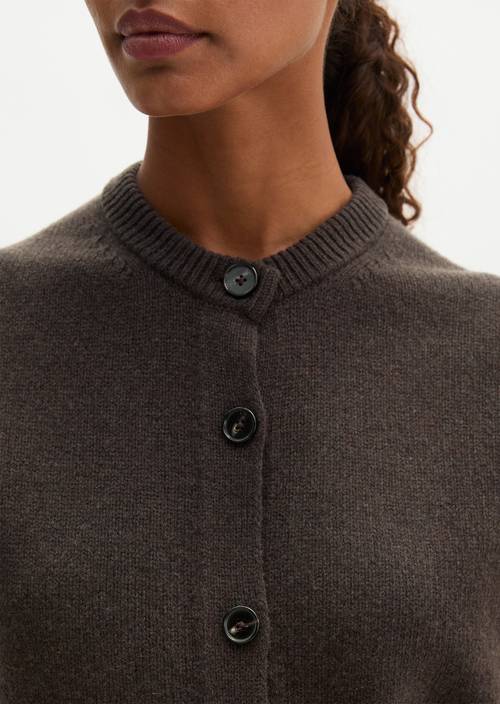 Sleeveless Cardigan, Regular Fit Stone Brown Melange in detail view