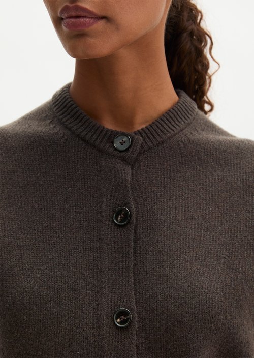 Sleeveless Cardigan, Regular Fit — Stone Brown Melange