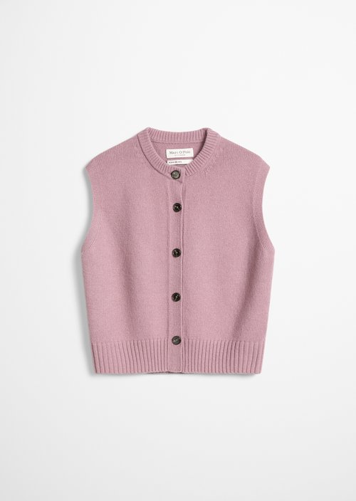 Sleeveless Cardigan, Regular Fit — Gentle Mauve