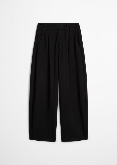 Caria Barrel Jersey Pants — Black