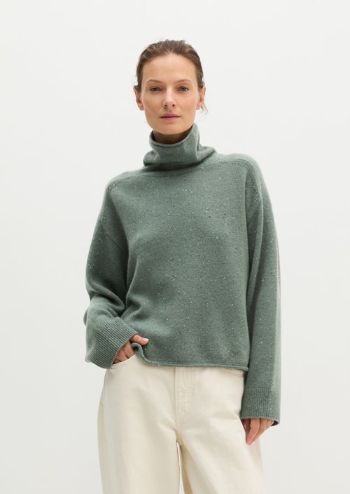 Regular-Fit Tweed Sweater — Medium Grey