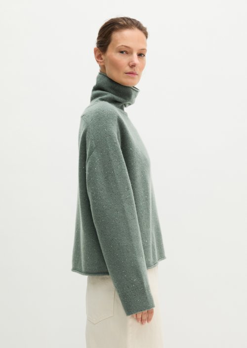 Regular-Fit Tweed Sweater — Medium Grey