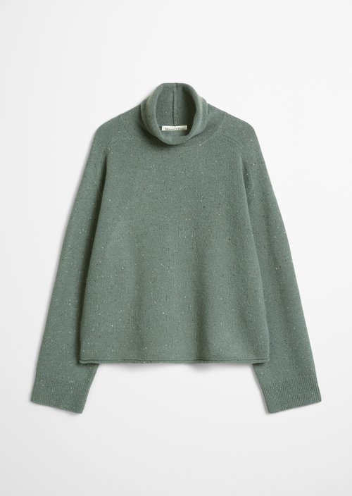 Regular-Fit Tweed Sweater — Medium Grey