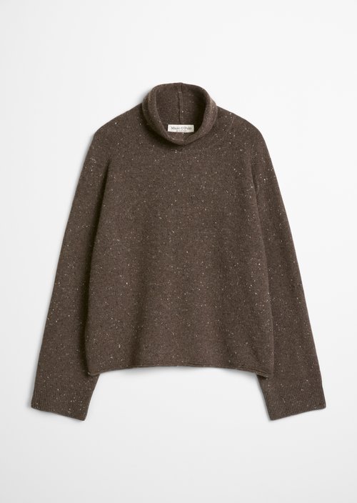 Regular-Fit Tweed Sweater — Dark Brown