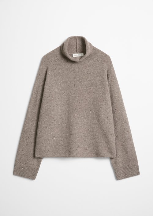 Regular-Fit Tweed Sweater — Dark Beige