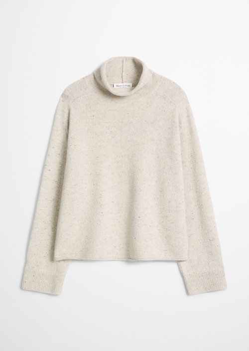 Regular-Fit Tweed Sweater — Light Beige