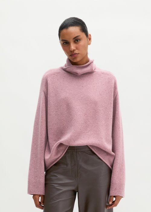 Regular-Fit Tweed Sweater — Medium Purple