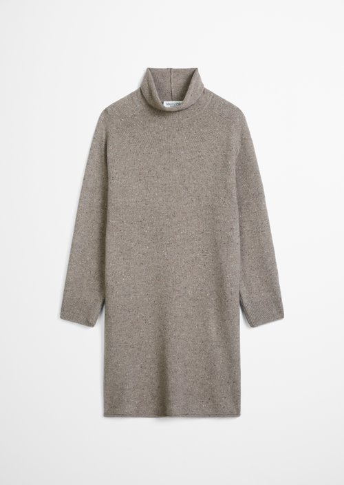 Regular-Fit Tweed Knit Dress — Dark Beige