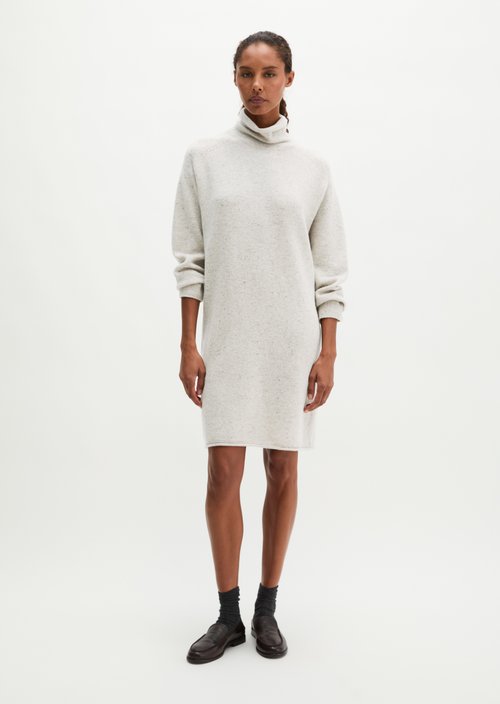 Regular-Fit Tweed Knit Dress — Light Beige