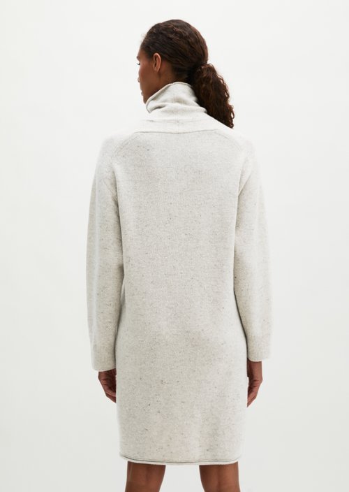 Regular-Fit Tweed Knit Dress — Light Beige